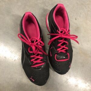 Hot pink puma sneakers